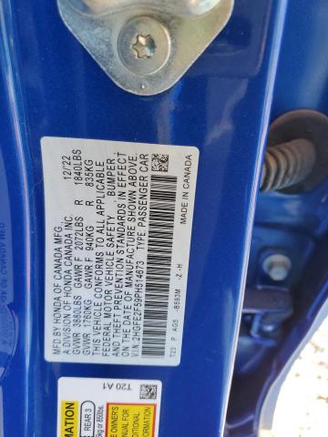 2HGFE2F59PH514673 - 2023 HONDA CIVIC SPORT 蓝色 照片 13