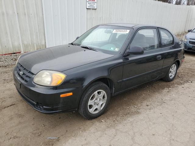 KMHCF35C54U313829 - 2004 HYUNDAI ACCENT L BLACK photo 1