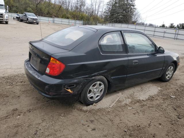 KMHCF35C54U313829 - 2004 HYUNDAI ACCENT L BLACK photo 3