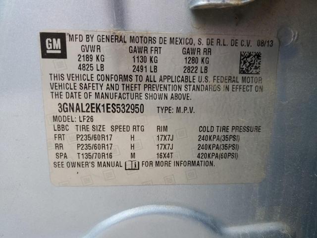 3GNAL2EK1ES532950 - 2014 CHEVROLET CAPTIVA LS 蓝色 照片 13