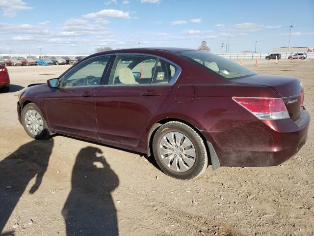 1HGCP2F30AA108833 - 2010 HONDA ACCORD LX BURGUNDY photo 2