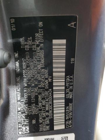 5TDYK3DC3BS004434 - 2011 TOYOTA SIENNA XLE GRAY photo 12