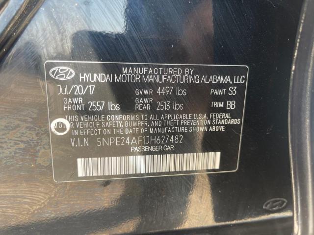 5NPE24AF1JH627482 - 2018 HYUNDAI SONATA SE Қара фото 10