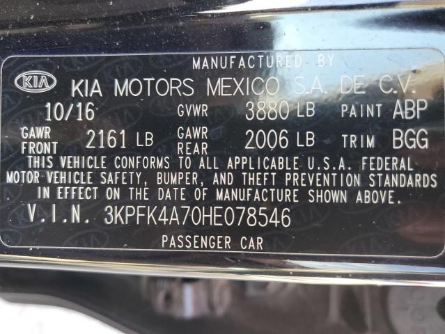 3KPFK4A70HE078546 - 2017 KIA FORTE LX BLACK photo 12