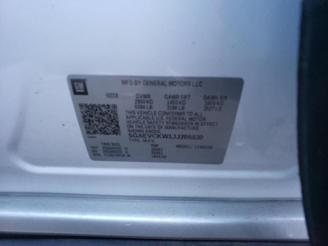 5GAEVCKW1JJ205530 - 2018 BUICK ENCLAVE AVENIR WHITE photo 12