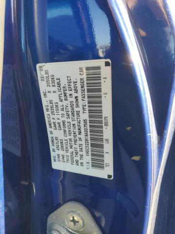 1HGCS22819A007585 - 2009 HONDA ACCORD EXL BLUE photo 12