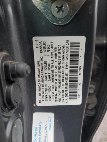 2HGFB2F54DH597367 - 2013 HONDA CIVIC LX GRAY photo 12