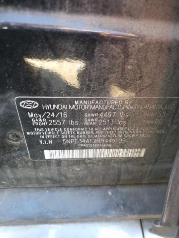 5NPE34AFXHH449109 - 2017 HYUNDAI SONATA SPORT BLACK photo 12