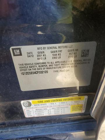 1G1ZC5E04CF332120 - 2012 CHEVROLET MALIBU 1LT 蓝色 照片 12