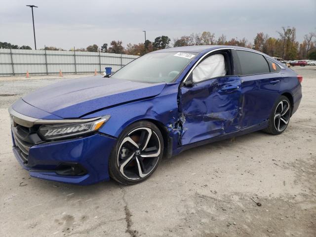 1HGCV1F3XMA098395 - 2021 HONDA ACCORD SPORT BLUE photo 1