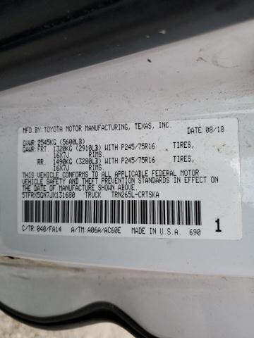 5TFRX5GN7JX131680 - 2018 TOYOTA TACOMA ACCESS CAB თეთრი ფოტო 13