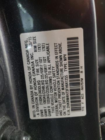 2HKRM4H73FH641255 - 2015 HONDA CR-V EXL GRAY photo 13