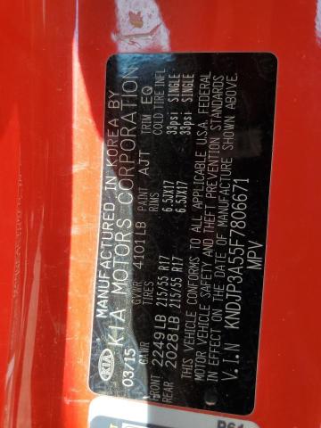 KNDJP3A55F7806671 - 2015 KIA SOUL + RED photo 13