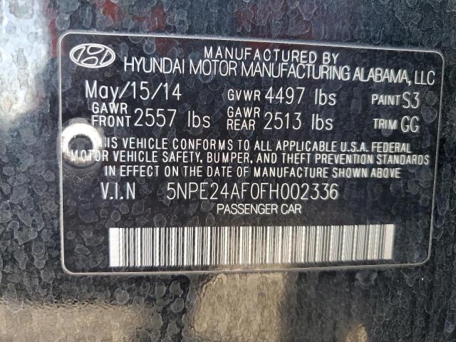 5NPE24AF0FH002336 - 2015 HYUNDAI SONATA SE BLACK photo 12