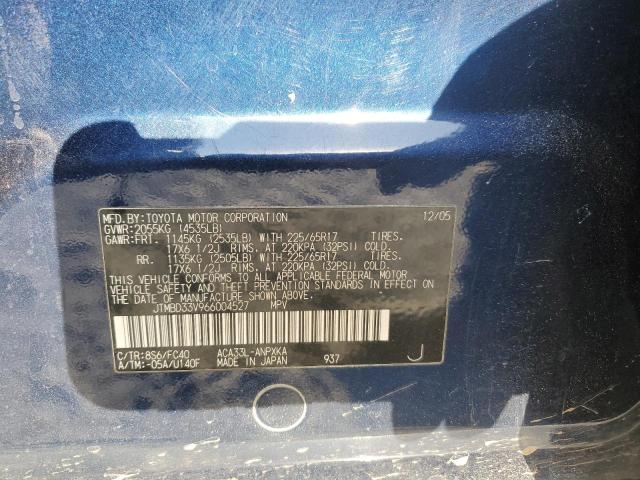JTMBD33V966004527 - 2006 TOYOTA RAV4 BLUE photo 12