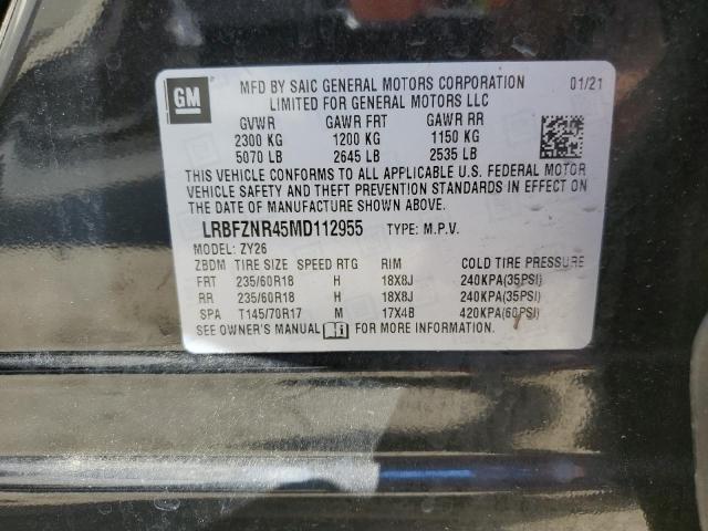 LRBFZNR45MD112955 - 2021 BUICK ENVISION ESSENCE BLACK photo 13