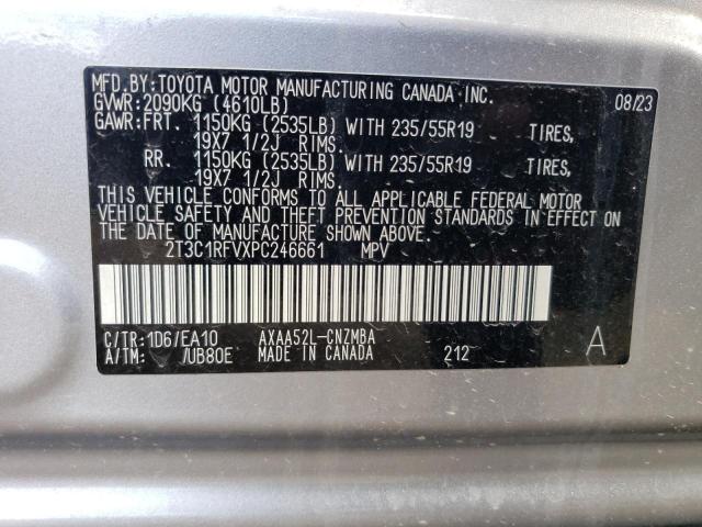 2T3C1RFVXPC246661 - 2023 TOYOTA RAV4 XLE PREMIUM SILVER photo 13