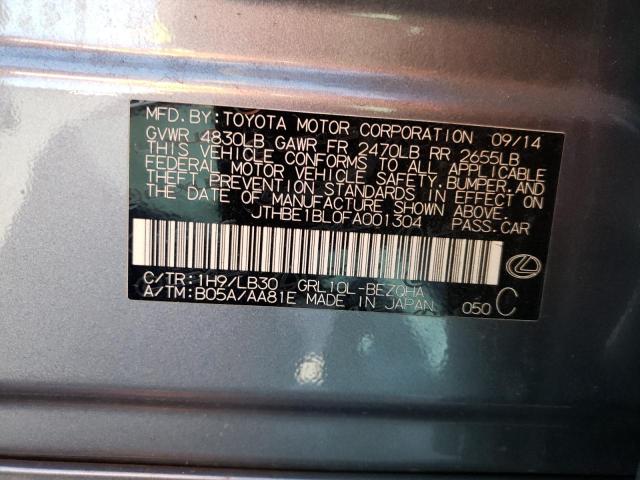 JTHBE1BL0FA001304 - 2015 LEXUS GS 350 GRAY photo 12