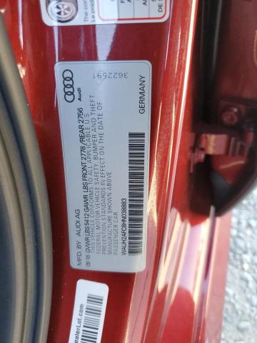 WAUH2AFC8HN038883 - 2017 AUDI A6 PRESTIGE RED photo 13