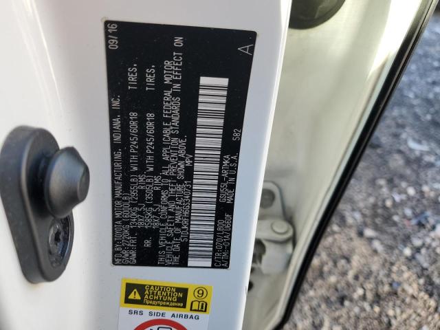 5TDJKRFH6GS340731 - 2016 TOYOTA HIGHLANDER XLE WHITE photo 13