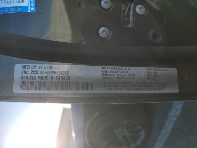 2C3CDZFJ3MH624063 - 2021 DODGE CHALLENGER R/T SCAT PACK CHARCOAL photo 12