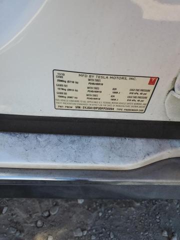 5YJSA1DP3DFP26994 - 2013 TESLA MODEL S 白色 照片 12