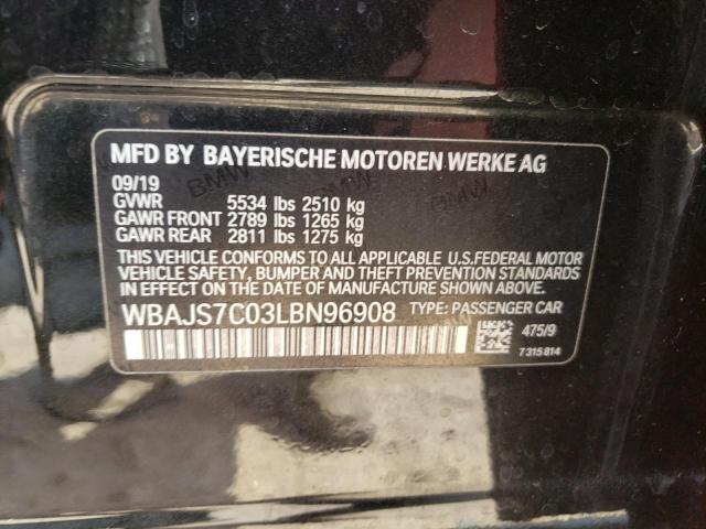 WBAJS7C03LBN96908 - 2020 BMW M550XI RED photo 12