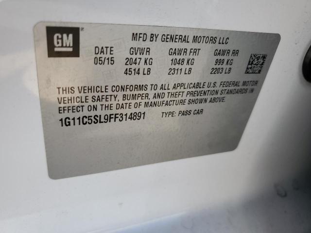 1G11C5SL9FF314891 - 2015 CHEVROLET MALIBU 1LT WHITE photo 12