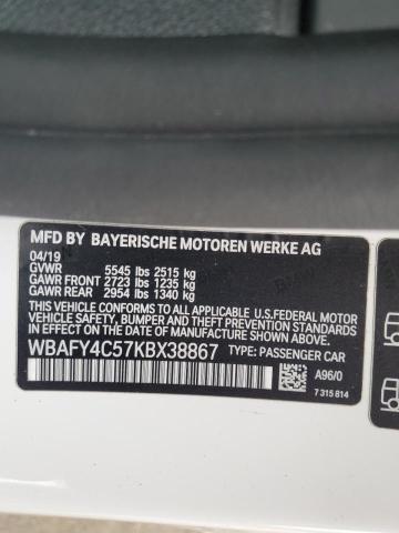WBAFY4C57KBX38867 - 2019 BMW M850XI WHITE photo 12