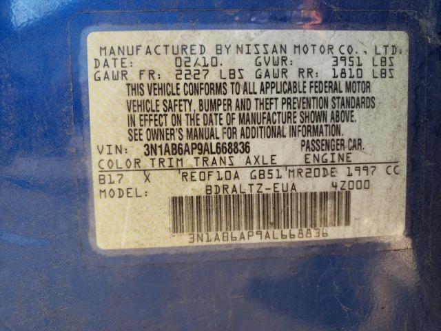 3N1AB6AP9AL668836 - 2010 NISSAN SENTRA 2.0 BLUE photo 12