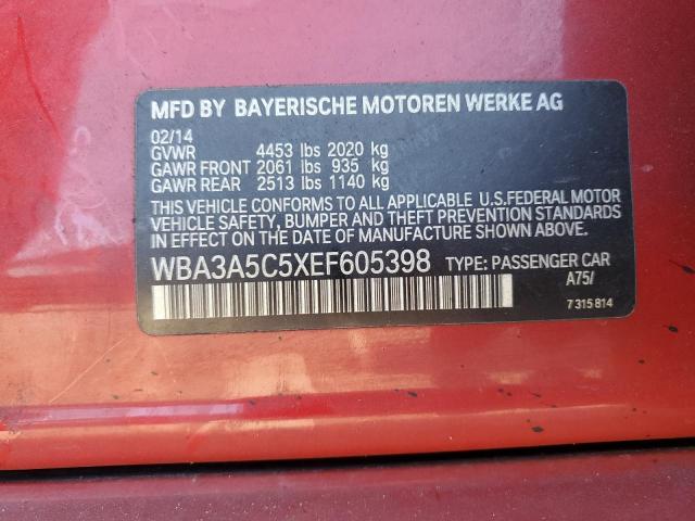 WBA3A5C5XEF605398 - 2014 BMW 328 I RED photo 12