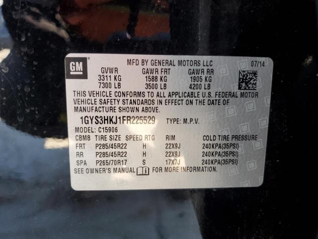 1GYS3HKJ1FR225529 - 2015 CADILLAC ESCALADE ESV LUXURY BLACK photo 13