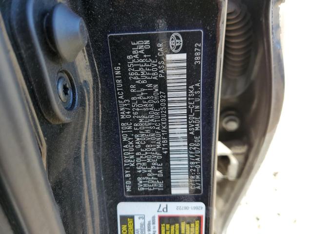 4T1BF1FKXDU250927 - 2013 TOYOTA CAMRY L BLACK photo 13