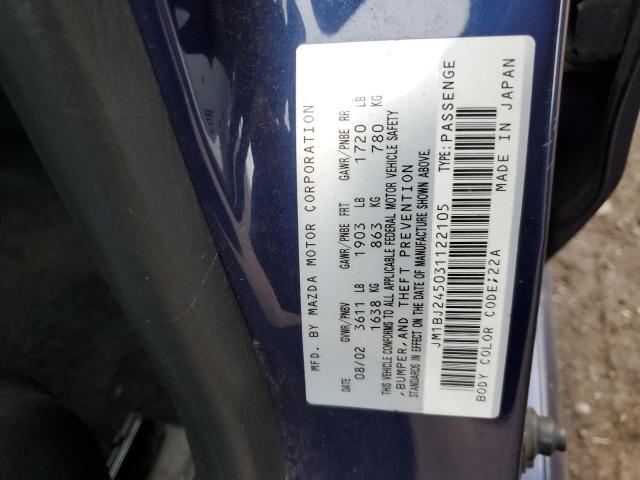 JM1BJ245031122105 - 2003 MAZDA PROTEGE PR5 蓝色 照片 12