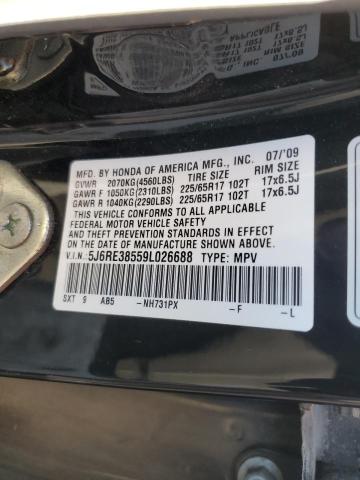 5J6RE38559L026688 - 2009 HONDA CR-V EX BLACK photo 13