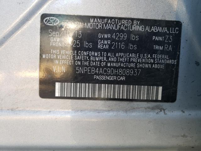 5NPEB4AC9DH808937 - 2013 HYUNDAI SONATA GLS SILVER photo 12