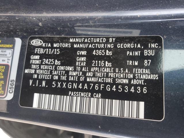 5XXGN4A76FG453436 - 2015 KIA OPTIMA EX BLUE photo 12