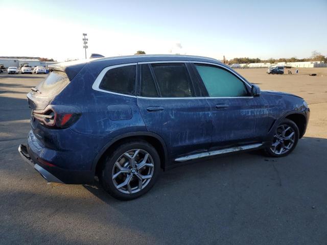 5UX53DP08N9N42037 - 2022 BMW X3 XDRIVE30I BLUE photo 3