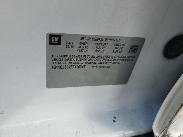 1G11C5SL7FF176347 - 2015 CHEVROLET MALIBU 1LT Ақ фото 12