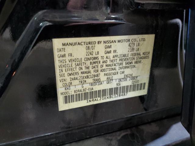 1N4AL21EX8C128487 - 2008 NISSAN ALTIMA 2.5 BLACK photo 13