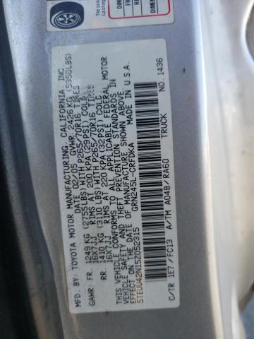 5TEUU42N15Z052315 - 2005 TOYOTA TACOMA ACCESS CAB ვერცხლისფერი ფოტო 12