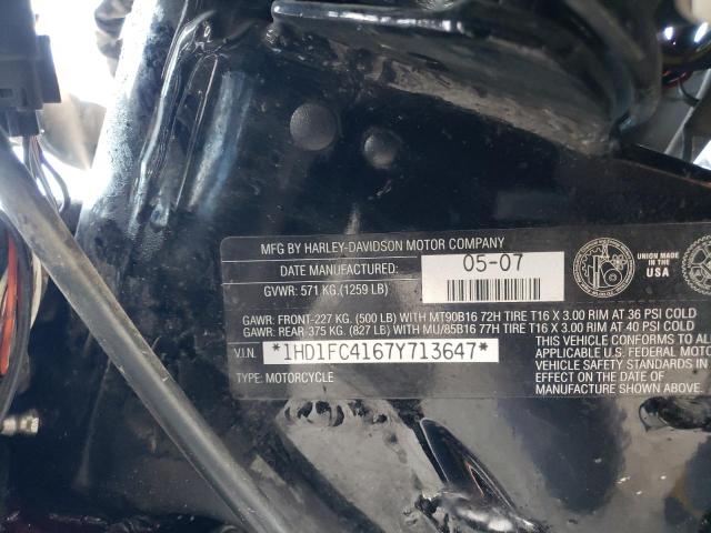 1HD1FC4167Y713647 - 2007 HARLEY-DAVIDSON FLHTCUI 黑色 照片 10