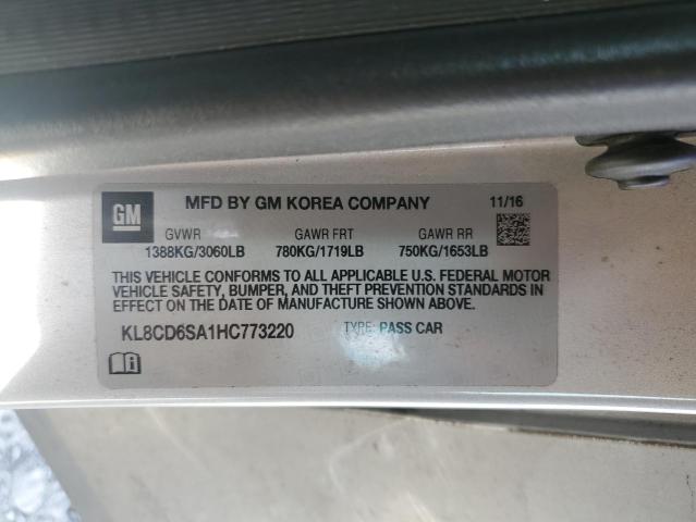 KL8CD6SA1HC773220 - 2017 CHEVROLET SPARK 1LT 银色 照片 12