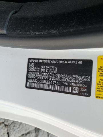 WBA4Z5C58KEE17545 - 2019 BMW 440I WHITE photo 12