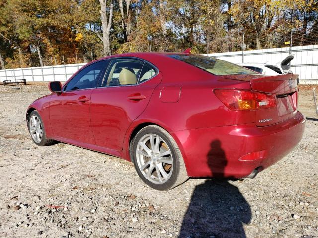 JTHBK262372032395 - 2007 LEXUS IS 250 RED photo 2