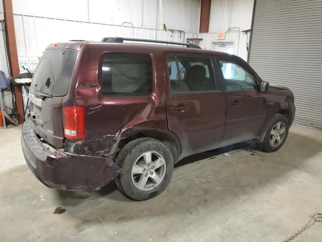 5FNYF4H51AB037814 - 2010 HONDA PILOT EXL MAROON photo 3