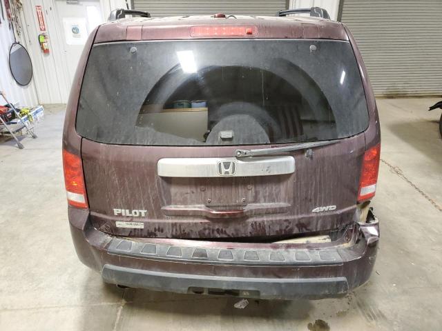 5FNYF4H51AB037814 - 2010 HONDA PILOT EXL MAROON photo 6