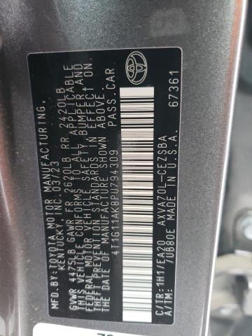 4T1G11AK8PU794309 - 2023 TOYOTA CAMRY SE NIGHT SHADE GRAY photo 12