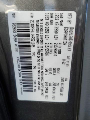 2C4GP54L14R521185 - 2004 CHRYSLER TOWN & COU TOURING 石墨色 照片 12