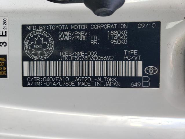 JTKJF5C78B3005692 - 2011 TOYOTA SCION TC 白色 照片 12